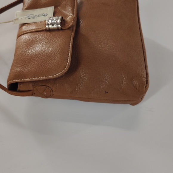 Fossil Vintage Light Brown Leather Crossbody Silver Hardware - Picture 2 of 13